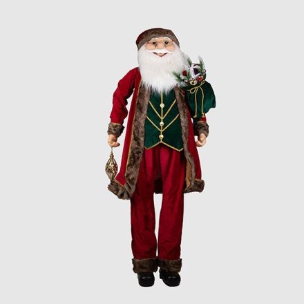 SANTA WITH BURGUNDY AND RED CLOTHES, 180cm