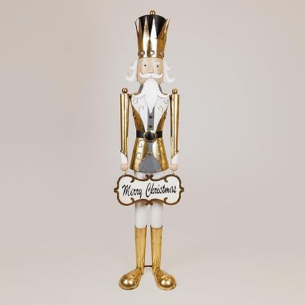 NUTCRACKER WITH SIGN, METAL, GOLD, 27.30x27.95x165cm