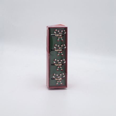 TOWEL RINGS, METAL, CANDY CANE, SET 4PCS, 3.2x3.5x4.5cm