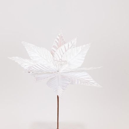 ΛΟΥΛΟΥΔΙ ΛΕΥΚΟ ΜΕ ΛΕΥΚΕΣ ΠΕΡΛΕΣ, 30x30cm