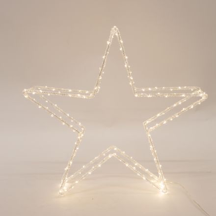 ACRYLIC STAR, 3,5V ADAPTOR, 140 WARM WHITE LED, LEAD WIRE 5m, 60x12x58cm, IP44