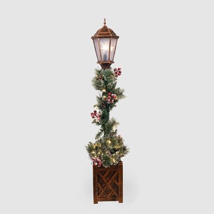 COLUMN WITH CHRISTMAS GARLAND, ILLUMINATED, WITH ADAPTOR, 150cm