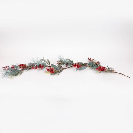 ΓΙΡΛΑΝΤΑ ΜΕ ΛΕΥΚΑ ΠΕΡΛΕ BERRIES, 130cm