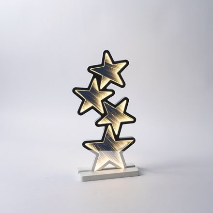 ΔΙΑΚΟΣΜΗΤΙΚΟ ΣΧΕΔΙΟ ΚΑΘΡΕΦΤΗΣ ΜΕ LED ΤΑΙΝΙΑ, 117 LED, AΣΤΕΡΙΑ 21x15.5x41cm, ΜΕΤΑΣΧΗΜΑΤΙΣΤΗ, ΘΕΡΜΟ ΛΕΥΚΟ LED, ΠΡΟΕΚΤΑΣΗ ΠΑΡΟΧΗΣ 3m, IP44