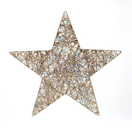 STAR WITH CHAMPAGNE THREAD AND IRIDESCENT LITTLE STARS, 70cm