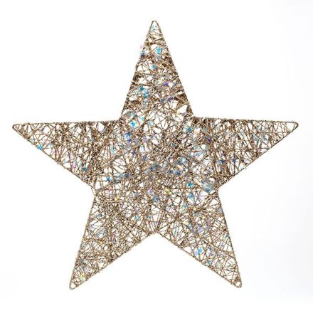 STAR WITH CHAMPAGNE THREAD AND IRIDESCENT LITTLE STARS, 100cm