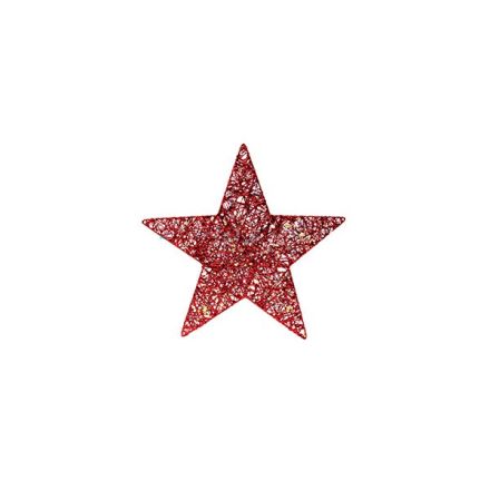 STAR WITH RED THREAD AND IRIDESCENT LITTLE STARS, 30cm
