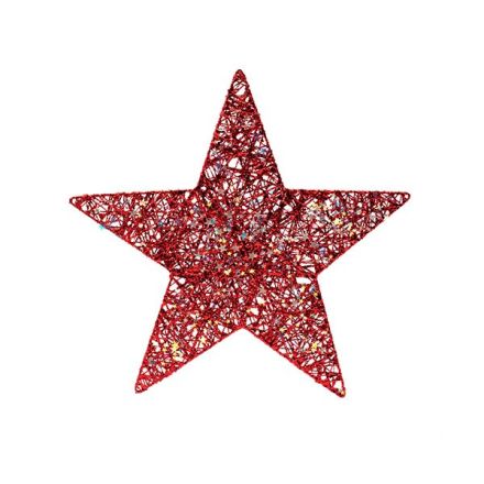 STAR WITH RED THREAD AND IRIDESCENT LITTLE STARS, 70cm