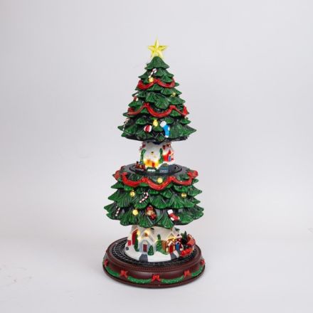 CHRISTMAS TREE THAT GOES UP AND DOWN, WITH MUSIC, MOVEMENT, AND LIGHT, WITH TRANSFORMER, 23.5x23.5x45.5cm