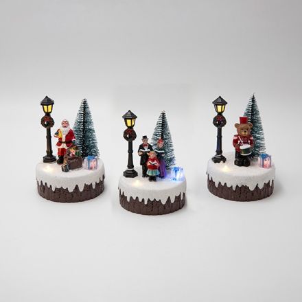 DISPLAY BOX, SANTA, BEAR AND CHOIR, 12 PCS, 9x12.8cm