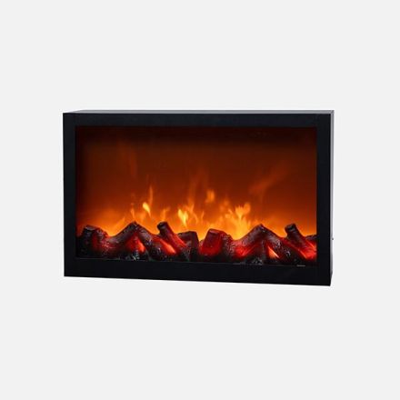 METAL BLACK FIREPLACE, ADAPTOR, WITH FLAME EFFECT,41x10x25cm, IP20