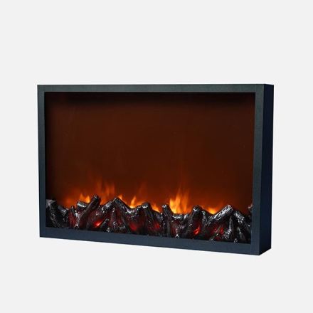 METAL BLACK FIREPLACE, ADAPTOR, WITH FLAME EFFECT,60x10x40cm, IP20