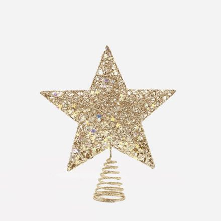 ΚΟΡΥΦΗ ΔΕΝΤΡΟΥ ΜΕ ΧΡΥΣΟ ΝΗΜΑ ΚΑΙ ΙΡΙΔΙΖΟΝΤΑ ΑΣΤΕΡΑΚΙΑ, 20x24.5cm