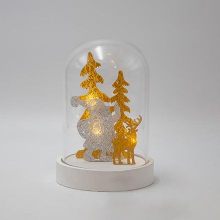 ΘΟΛΟΣ, ΜΕ ΑΚΡΥΛΙΚΟ ΑΓΙΟ ΒΑΣΙΛΗ, ΦΩΤΙΖΟΜΕΝΟΣ, ΜΠΑΤΑΡΙΑΣ, 12x18.5cm