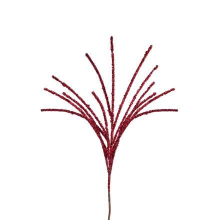 ΚΛΑΔΙ GRASS, ΜΕ ΒΑΘΥ ΚΟΚΚΙΝΟ GLITTER, 67cm