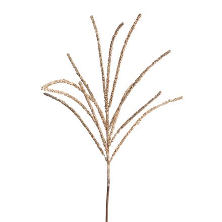 ΚΛΑΔΙ GRASS, ΜΕ ΡΟΖ GOLD GLITTER, 67cm
