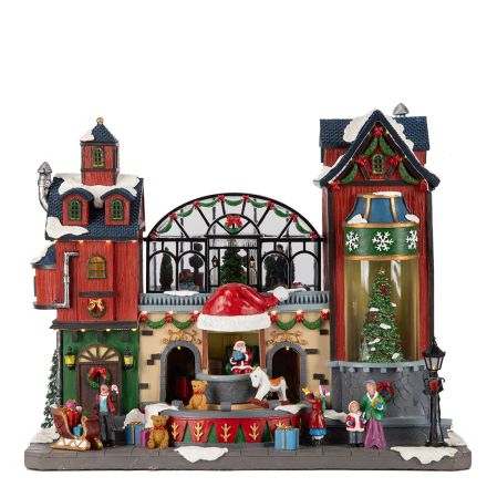 TOY STORE WITH TREE GREENHOUSE, WITH MUSIC AND MOVEMENT, WITH ADAPTOR, 48.5x27x39cm