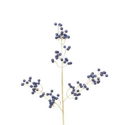 ΚΛΑΔΙ ΧΡΥΣΟ, ΜΕ ΣΚΟΥΡΑ ΜΠΛΕ BERRIES, 75cm