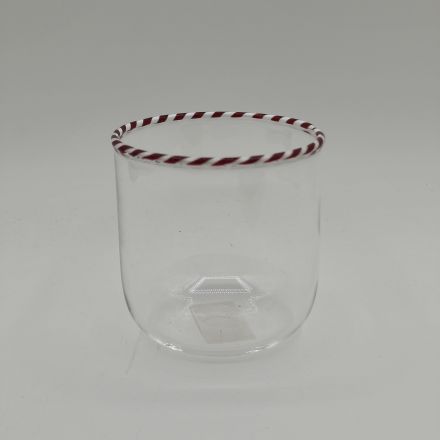 ΓΥΑΛΙΝΟ ΠΟΤΗΡΙ ΜΕ CANDY ΣΧΕΔΙΟ, ΣΕΤ 2ΤΜΧ, 8x8x8cm
