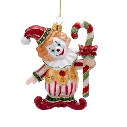 GLASS CLOWN ORNAMENT, 9x4x11cm