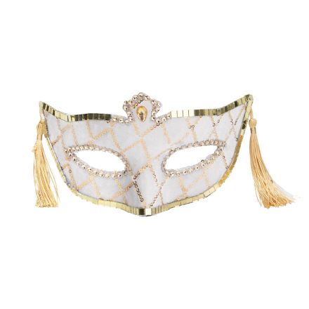 WHITE MASK WITH GOLD DETAILS, 20x13cm