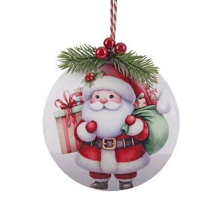 ΣΤΟΛΙΔΙ ΚΡΕΜΑΣΤΟ ΜΕΤΑΛΛΙΚΟ ΛΕΥΚΟ ΜΕ ΑΓΙΟ ΒΑΣΙΛΗ ΚΑΙ ΚΛΑΔΑΚΙ ΓΚΙ, 14.5x13x2.5cm