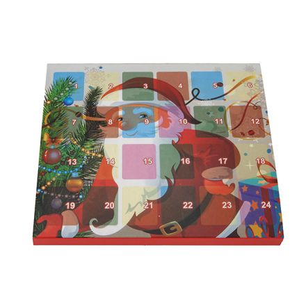 COUNTDOWN CALENDAR WITH 2 GOLD BRACELETS AND 22 CHRISTMAS ELEMENTS, 17x1.6x20cm
