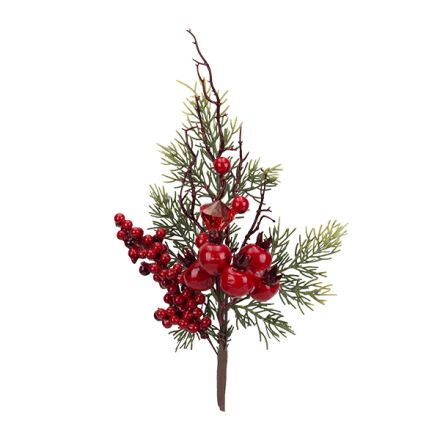 ΠΙΚ ΜΕ ΚΟΚΚΙΝΟ ΚΡΥΣΤΑΛΛΙΖΕ BERRY ΚΑΙ ΜΗΛΑΡΑΚΙ, 25cm