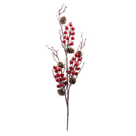 ΚΛΑΔΙ ΜΕ BERRIES ΚΟΚΚΙΝΑ ΚΑΙ ΜΙΚΡΕΣ ΚΟΥΚΟΥΝΑΡΕΣ 70cm