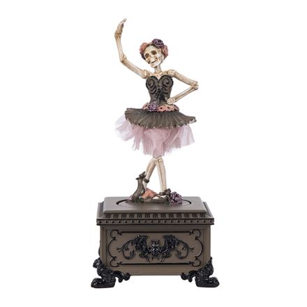 GOTHIC BALLERINA MUSIC BOX, WITH MUSIC AND MOTION, 13.6x12.8x27.8cm