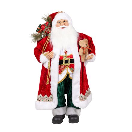 ΑΓΙΟΣ ΒΑΣΙΛΗΣ ΜΕ ΚΟΚΚΙΝΗ ΒΕΛΟΥΔΙΝΗ ΚΑΠΑ ΚΑΙ ΚΥΠΑΡΙΣΣΙ ΠΑΝΤΕΛΟΝΙ, 90cm