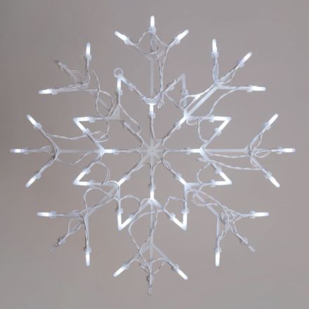 ΣΕΙΡΑ, 50 LED 5mm, ΣΕ PVC ΒΑΣΗ ΜΕ ΣΧΕΔΙΟ ΧΙΟΝΟΝΙΦΑΔΑ, 230V, ΑΣΠΡΟ PVC ΚΑΛΩΔΙΟ, ΛΕΥΚΟ LED + 10 ΛΕΥΚΑ FLASH LED, ΠΡΟΕΚΤΑΣΗ ΠΑΡΟΧΗΣ 3m, IP44