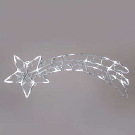 ΣΕΙΡΑ, 35 LED 5mm, ΣΕ PVC ΒΑΣΗ ΜΕ ΣΧΕΔΙΟ ΚΟΜΗΤΗ, 230V, ΑΣΠΡΟ PVC ΚΑΛΩΔΙΟ, ΛΕΥΚΟ LED + 6 ΛΕΥΚΑ FLASH LED, LEAD WIRE 3m, IP44