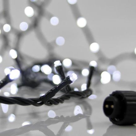 ΣΕΙΡΑ, 100 LED 3mm, 31V ΜΕΤΑΣΧΗΜΑΤΙΣΤΗ, 4 ΕΠΕΚΤΑΣΕΙΣ ΕΩΣ 3 ΣΕΤ, ΠΡΑΣΙΝΟ PVC ΚΑΛΩΔΙΟ, ΛΕΥΚΟ LED ANA 5cm, ΠΡΟΕΚΤΑΣΗ ΠΑΡΟΧΗΣ 3m, ΙΡ44
