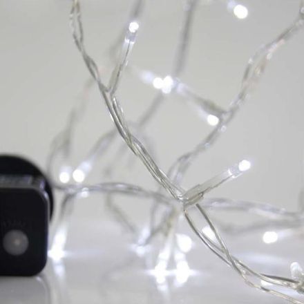 LINE, 240 LED 3mm, 31V ADAPTOR, 8 M/F, TRANSPARENT PVC WIRE, WHITE LED PER 5cm, LEAD WIRE 3m, IP44