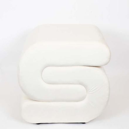 STOOL VELVET IVORY 51x46x48cm