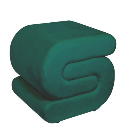 STOOL VELVET GREEN 51x46x48cm