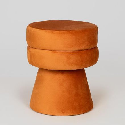 STOOL VELVET ORANGE 35x35x40cm