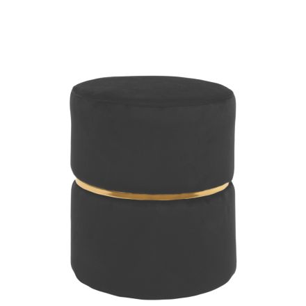 STOOL VELVET BLACK 31x31x37cm