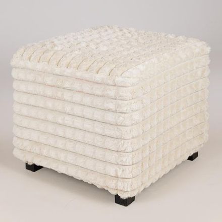 ΣΚΑΜΠΟ ΒΕΛΟΥΔΟ ΛΕΥΚΟ ΞΥΛΙΝΑ ΠΟΔΙΑ 42x42x40cm
