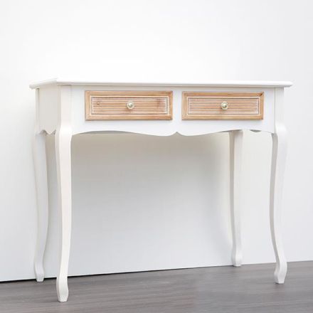 CONSOLE WOODEN WHITE - NATURAL 90x40x78cm