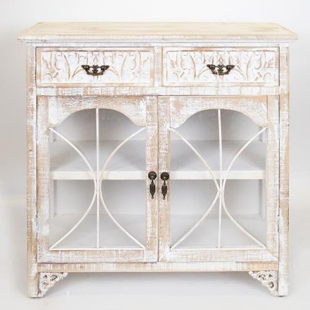 ΜΠΟΥΦΕΣ ΞΥΛΙΝΟΣ ΑΝΤΙΚΕ ΛΕΥΚΟΣ 79.5x31.5x78cm