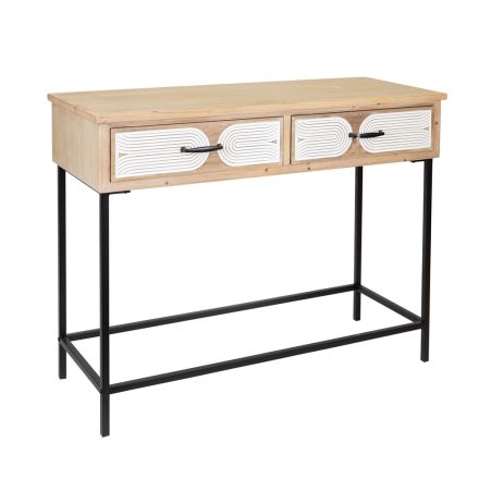 ΚΟΝΣΟΛΑ ΞΥΛΙΝΗ NATURAL - ΛΕΥΚΗ 100x41x80.5cm