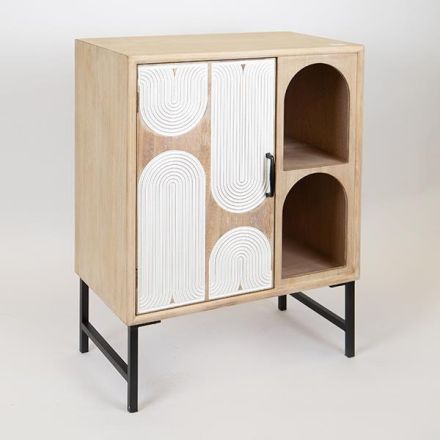 ΝΤΟΥΛΑΠΙ ΞΥΛΙΝΟ NATURAL - ΛΕΥΚΟ 60x36x80.5cm