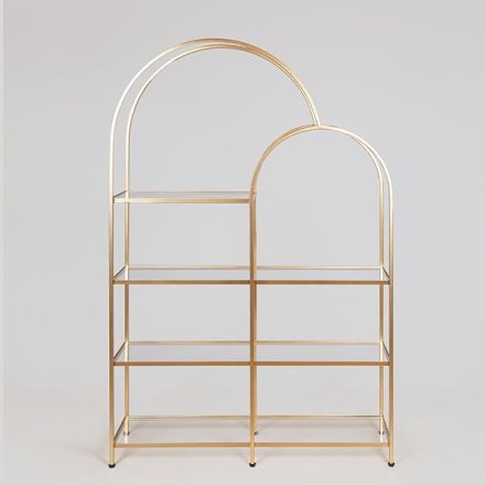  SHELVING UNIT METAL GOLD 96x26x145cm