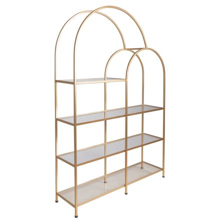  SHELVING UNIT METAL GOLD 96x26x145cm