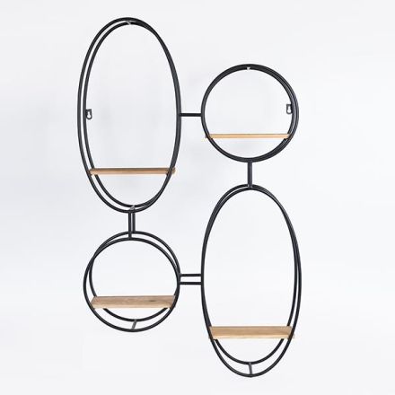 ΡΑΦΙ ΤΟΙΧΟΥ ΜΕΤΑΛΛΙΚΟ ΜΑΥΡΟ 56.5x12x92cm