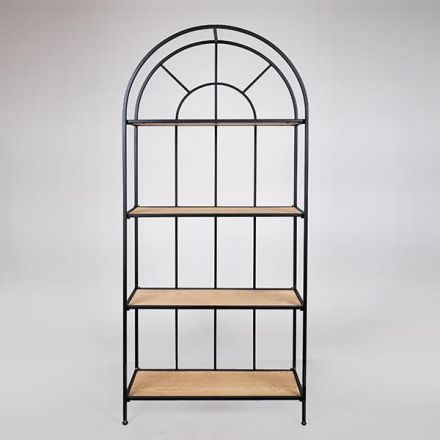 SHELVING UNIT METAL BLACK 70x28x161cm
