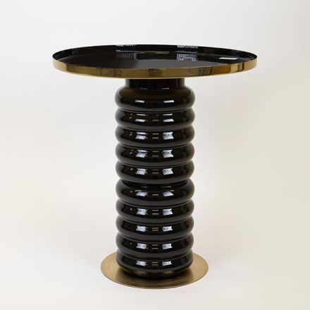 BOHΘΗΤΙΚΟ ΤΡΑΠΕΖΙ ΜΕΤΑΛΛΙΚΟ ΜΑΥΡΟ- ΧΡΥΣΟ 46x46x50cm