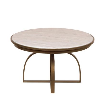 ΤΡΑΠΕΖΙ  ΜΕΤΑΛΛΙΚΟ  ΧΡΥΣΟ - ΛΕΥΚΟ 70x70x40cm